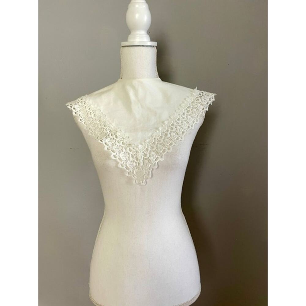 Handmade White Lace Detachable Cape Collar Victorian Cottagecore French Country - Picture 10 of 11